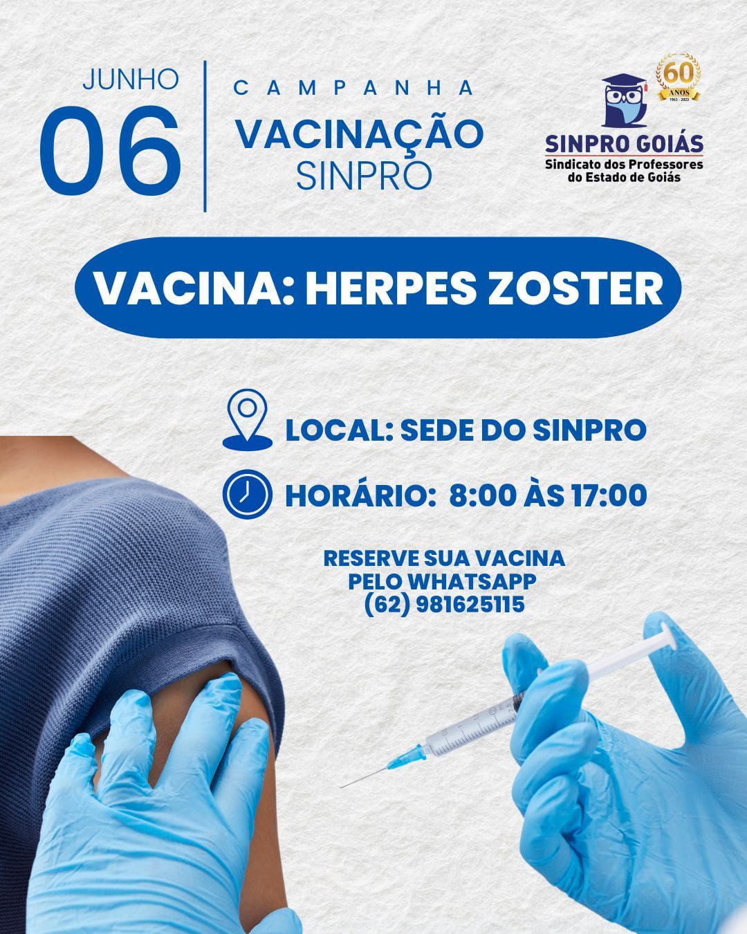 CAMPANHA VACINAÇÃO SINPRO GOIÁS