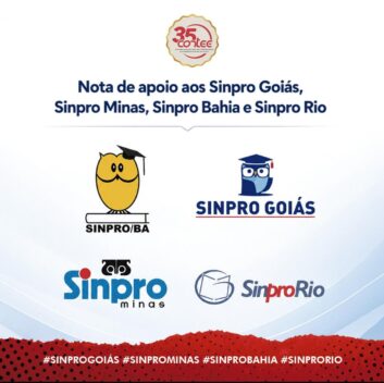 Nota de apoio aos Sinpro Goiás, Sinpro Minas, Sinpro Bahia e Sinpro Rio