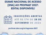 Inscrições abertas para o Mestrado PROFMAT 2027